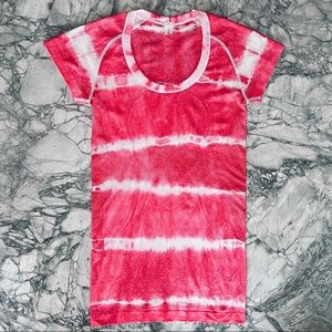 Lululemon Swiftly Tech Short Sleeve Scoop Shirt Alarming Size 4 Tie Dye Pink